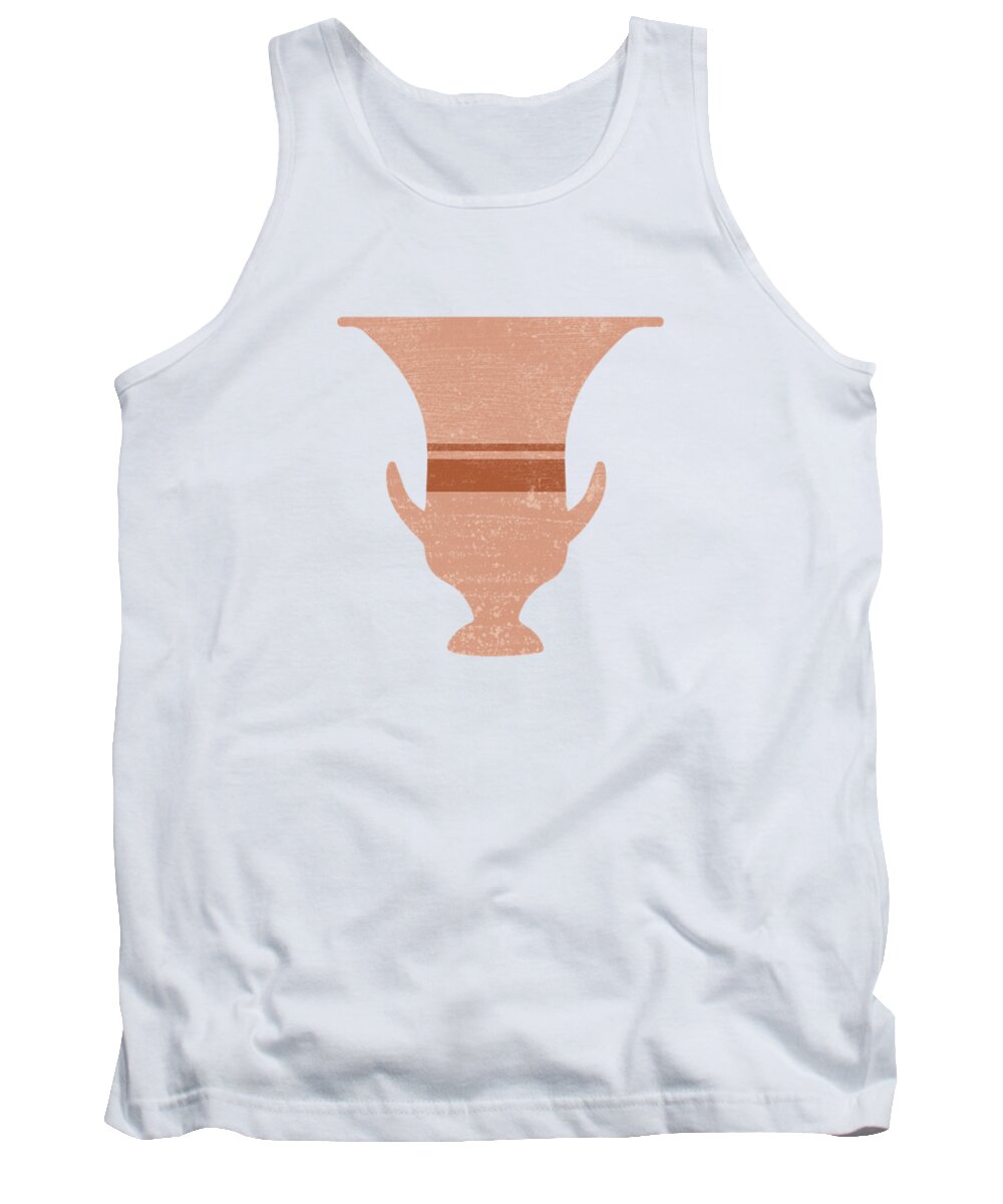 Abstract Tank Top featuring the mixed media Minimal Abstract Greek Vase 13 - Calyx Krater - Terracotta Series - Modern, Contemporary Print by Studio Grafiikka