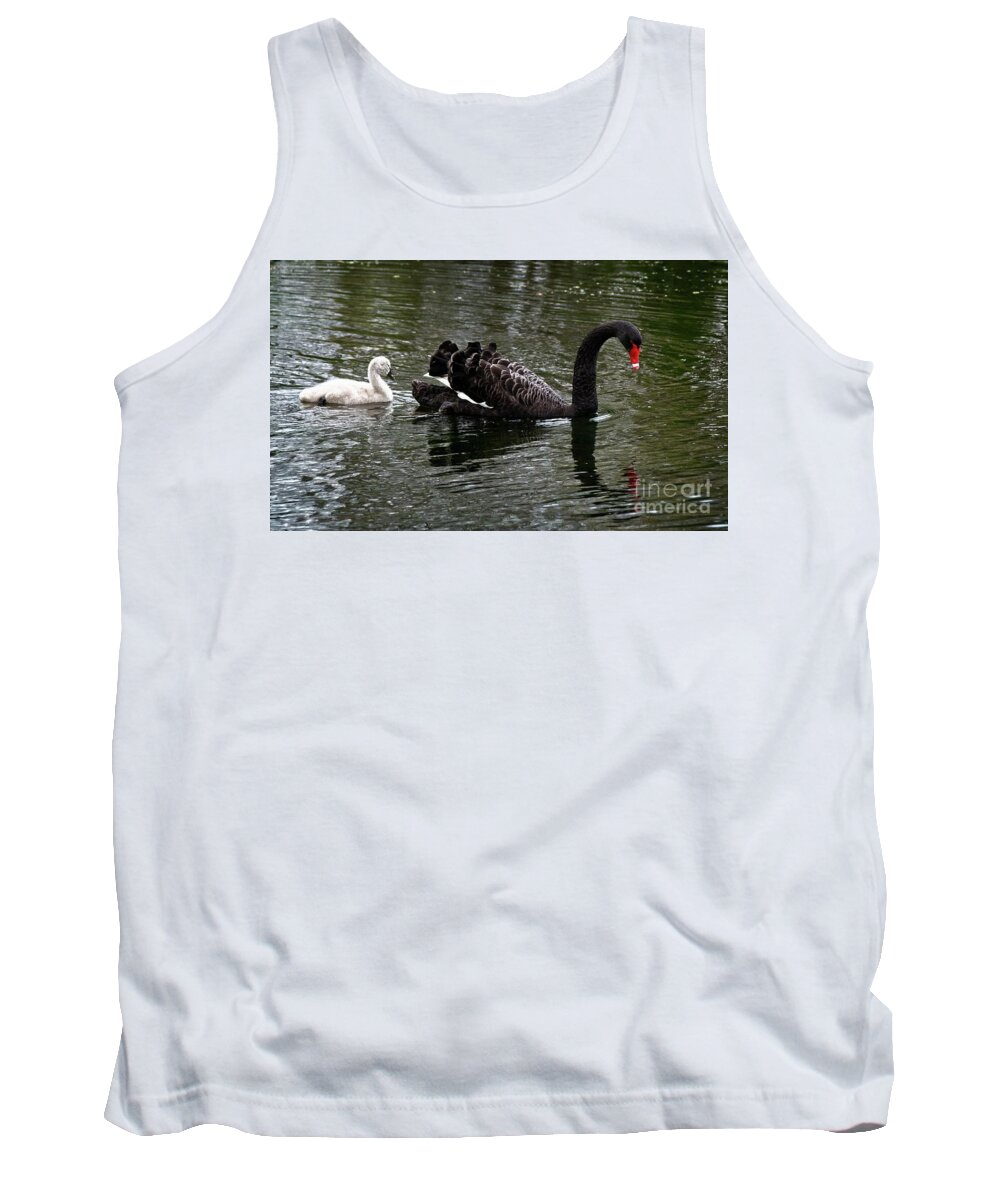 Swan Tank Top featuring the photograph Mother and baby by Fran Woods