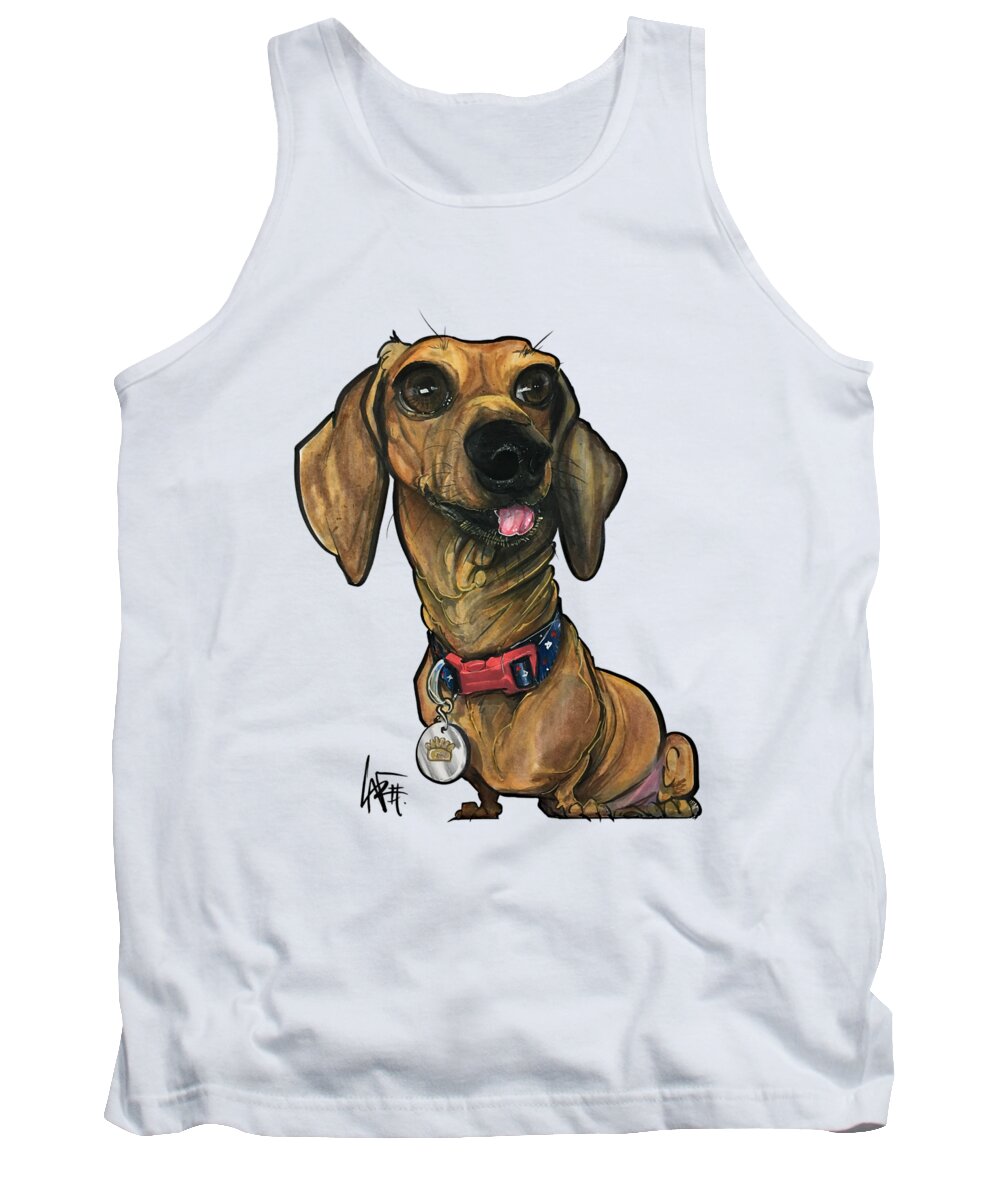 Muller Tank Top featuring the drawing Muller 4015 by Canine Caricatures By John LaFree