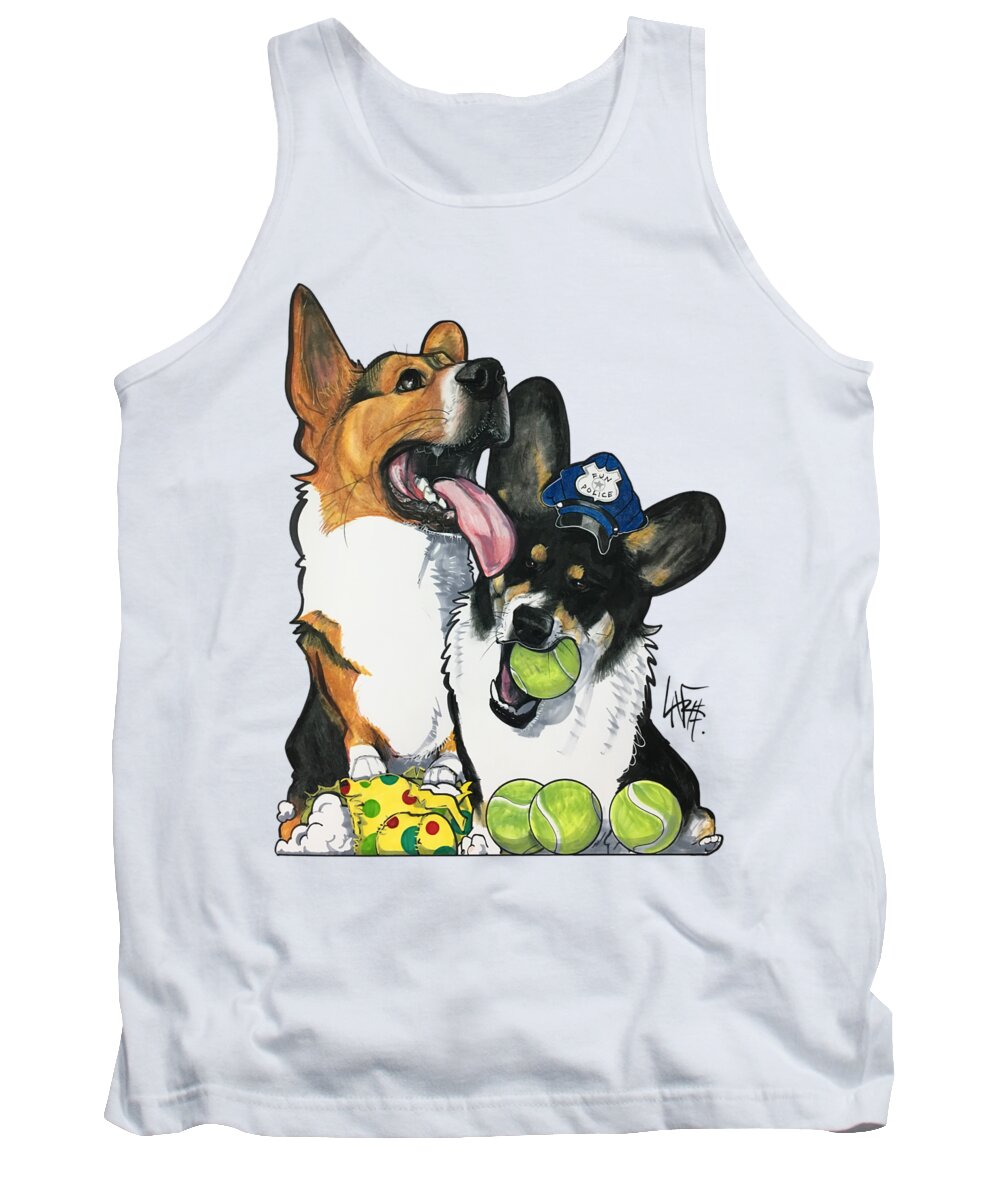 Muller Tank Top featuring the drawing Muller 4841 by Canine Caricatures By John LaFree