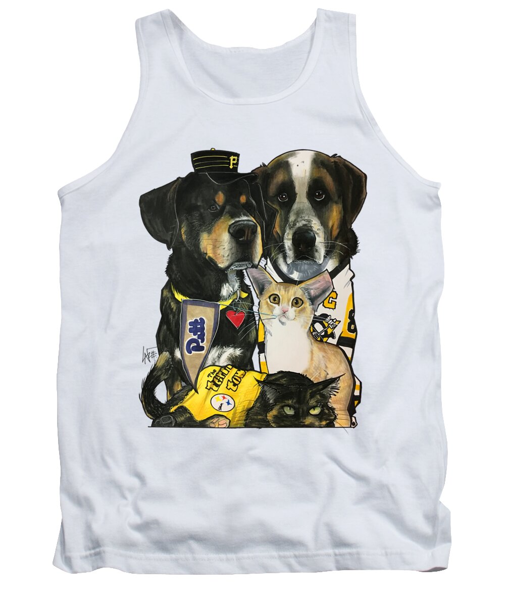 Murcko Tank Top featuring the drawing Murcko 4390 by Canine Caricatures By John LaFree