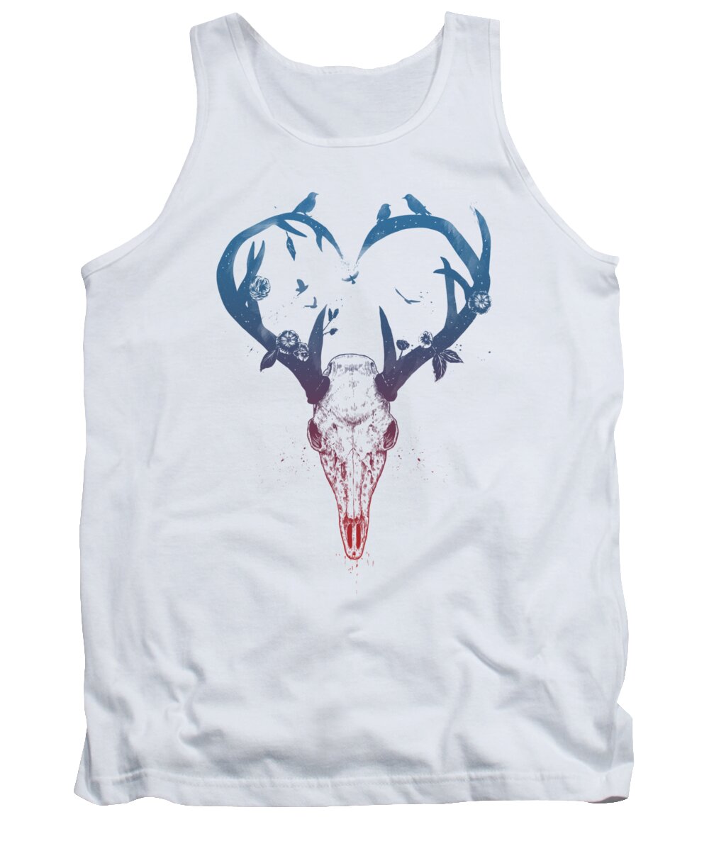 Deer Tank Top featuring the drawing Neverending love by Balazs Solti