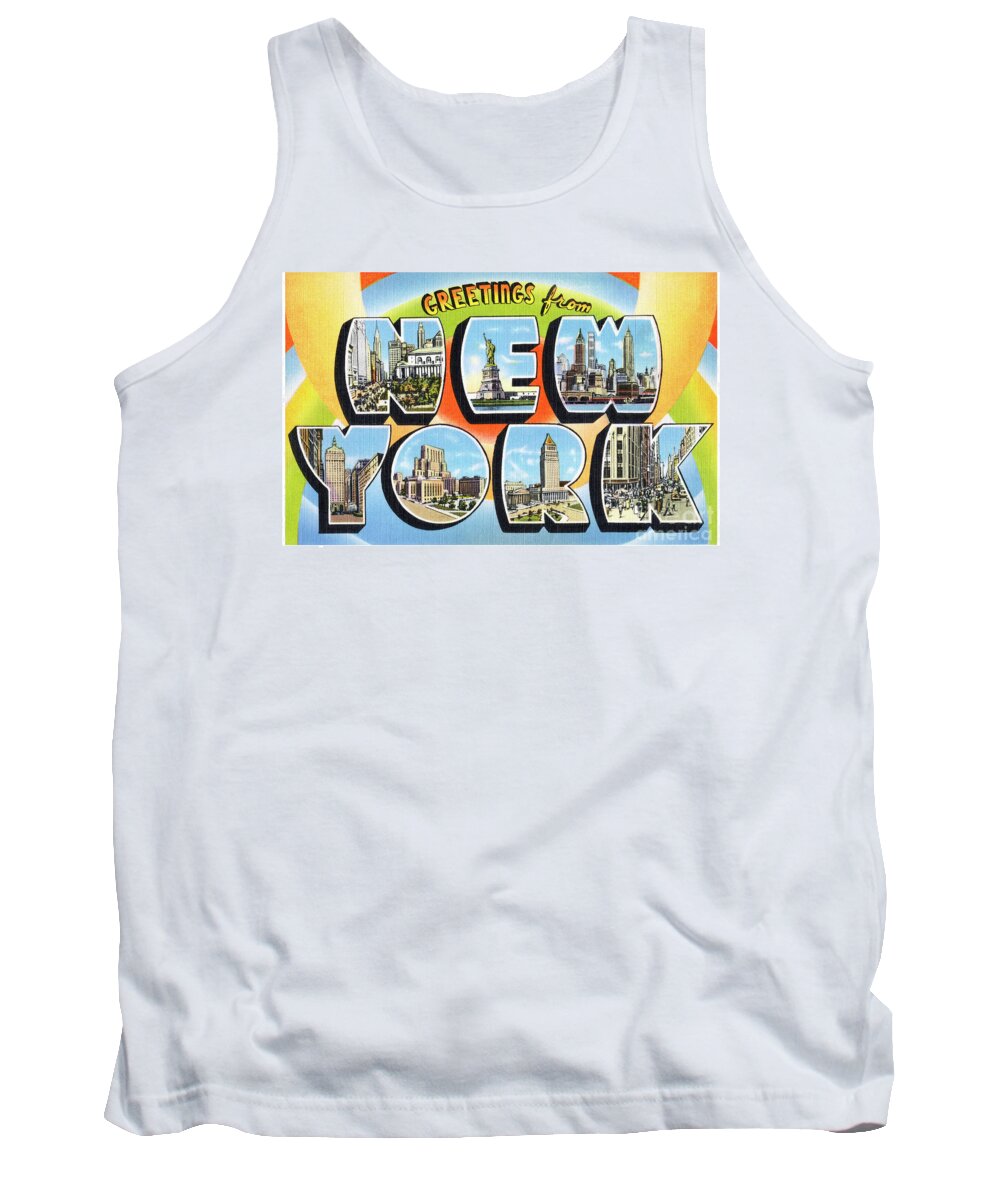 New York Tank Top featuring the photograph New York Greetings - Version 3 by Mark Miller
