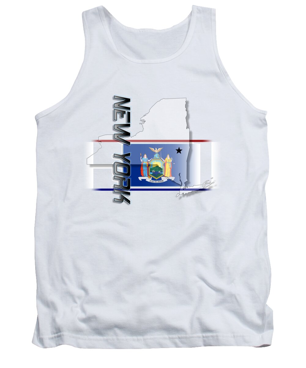 New York Tank Top featuring the digital art New York State Vertical Print by Rick Bartrand