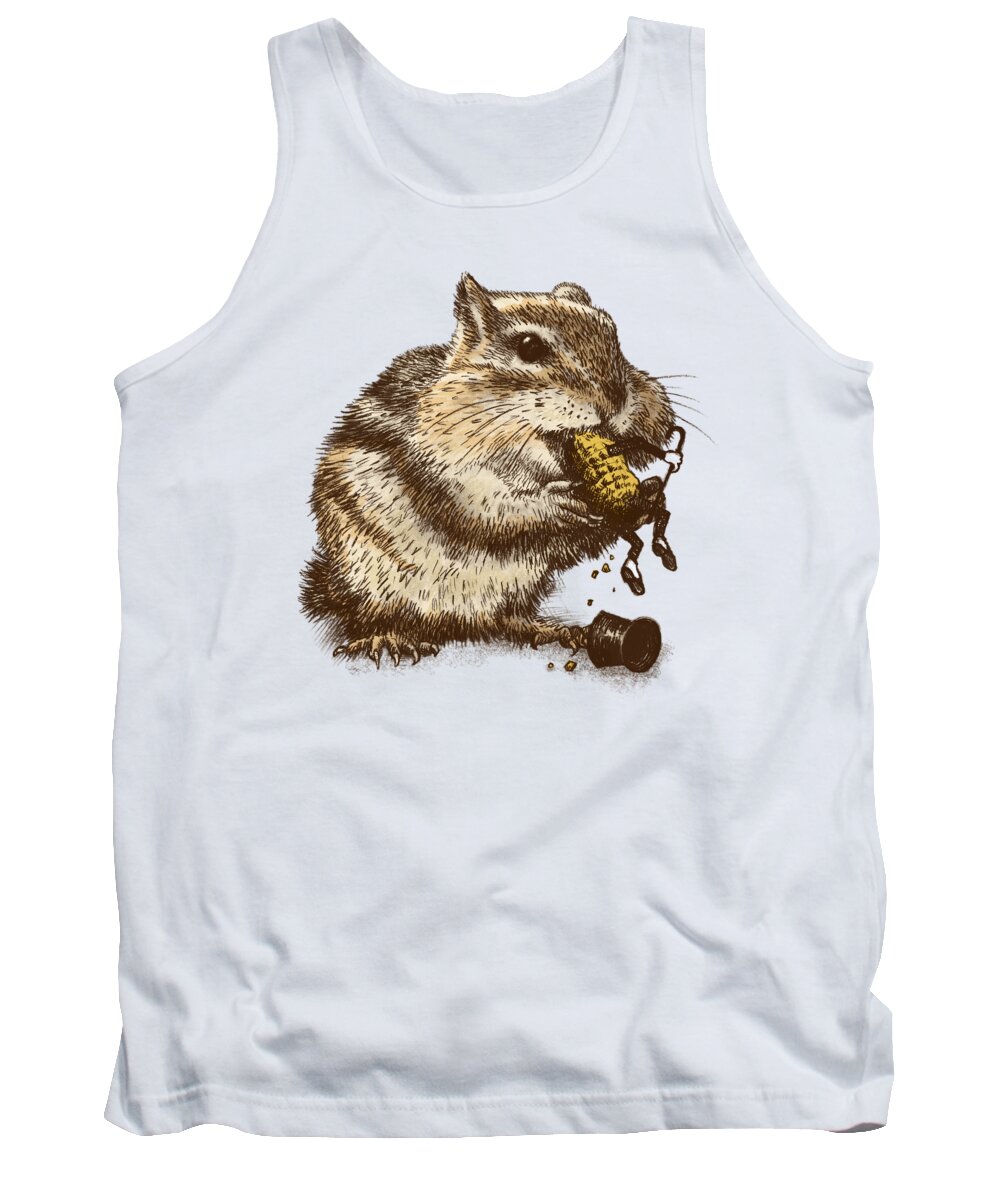 Chipmunk Tank Top featuring the drawing Occupational Hazard by Eric Fan