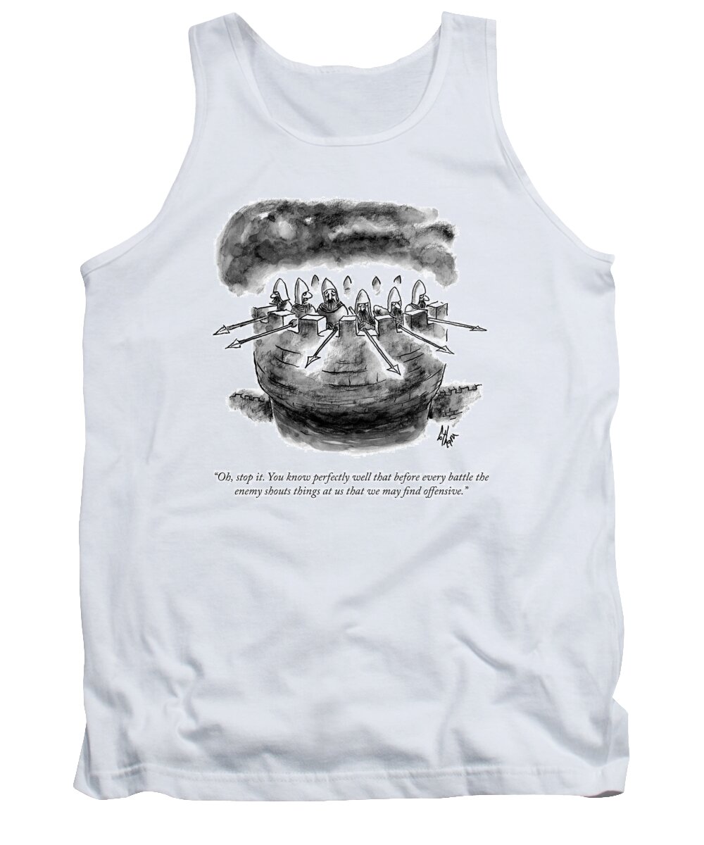 oh Tank Top featuring the drawing Offensive Remarks by Frank Cotham
