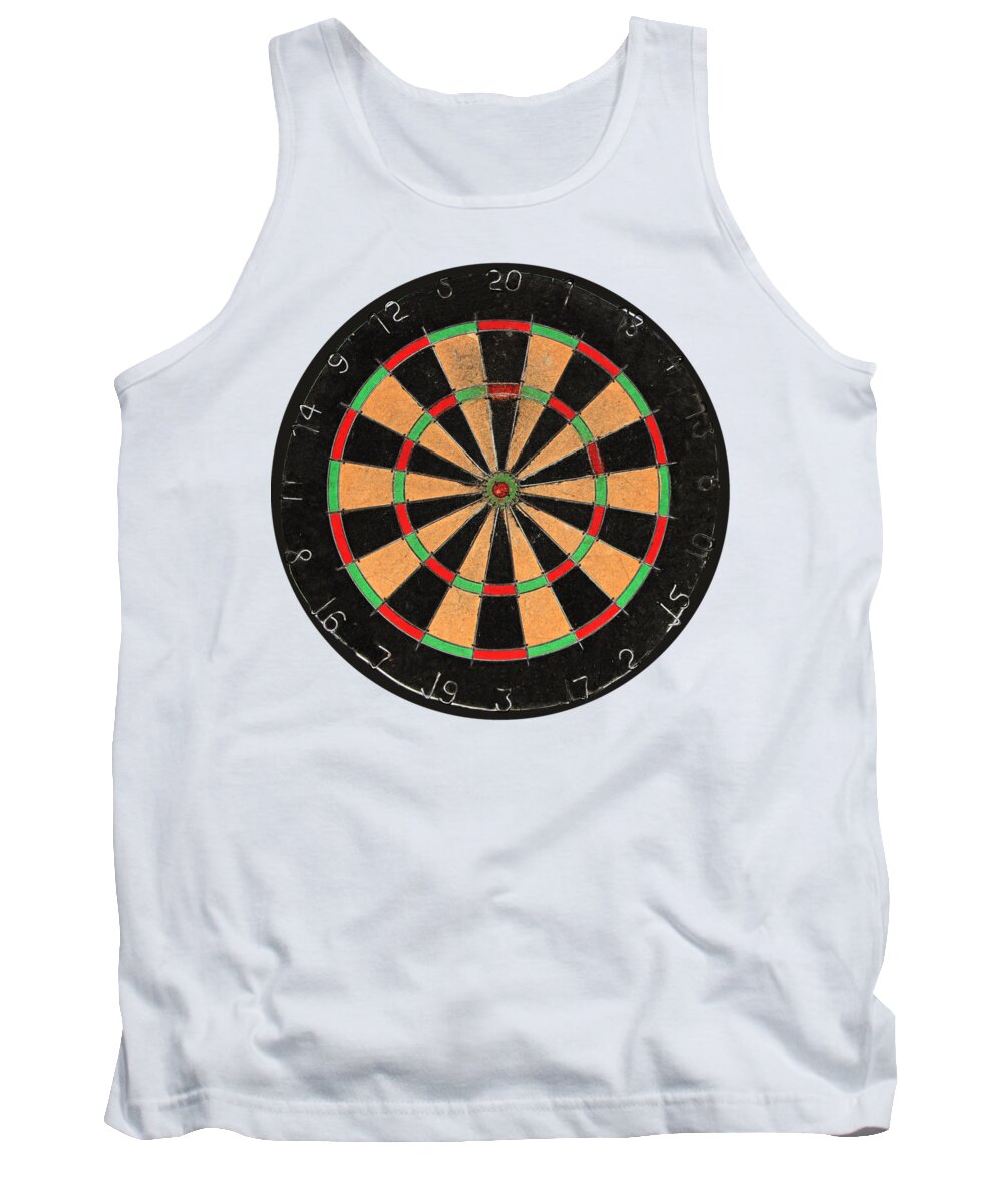 Dartboard Tank Top featuring the photograph Old Dart Board by Tom Conway