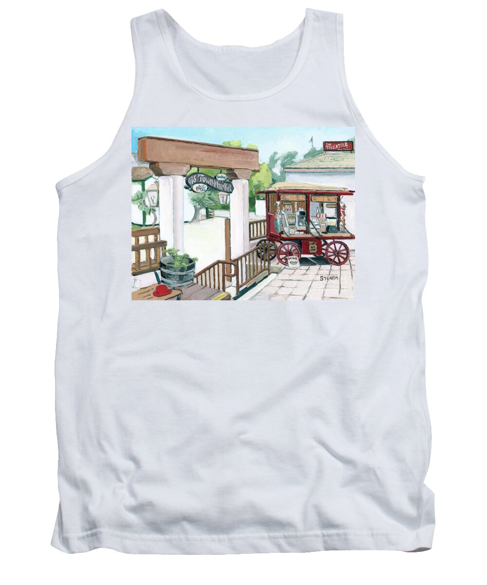 Old Town Market Tank Top featuring the painting Old Town Market San Diego California by Paul Strahm