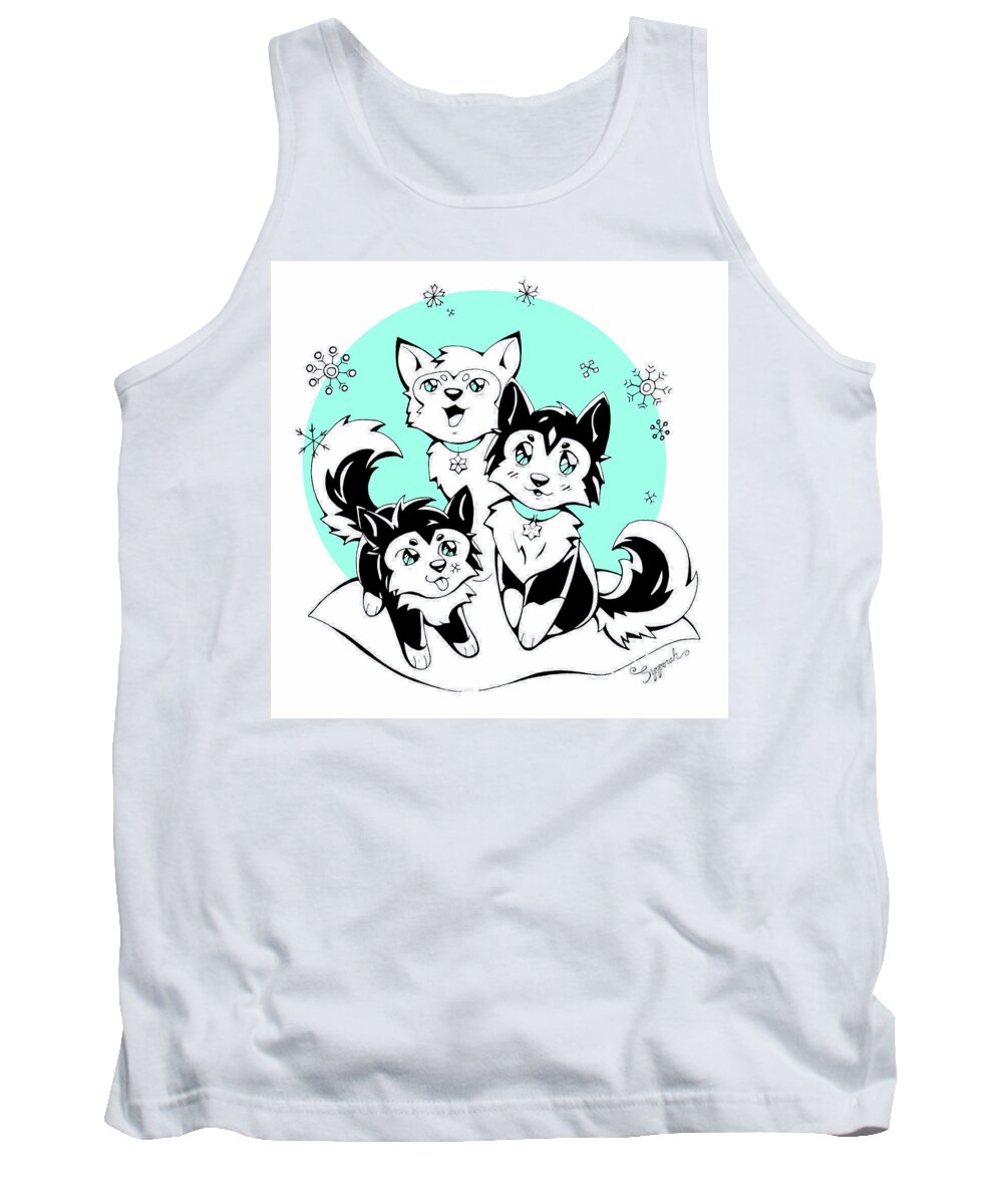 Art Tank Top featuring the drawing Our First Snow Part I by Sipporah Art and Illustration