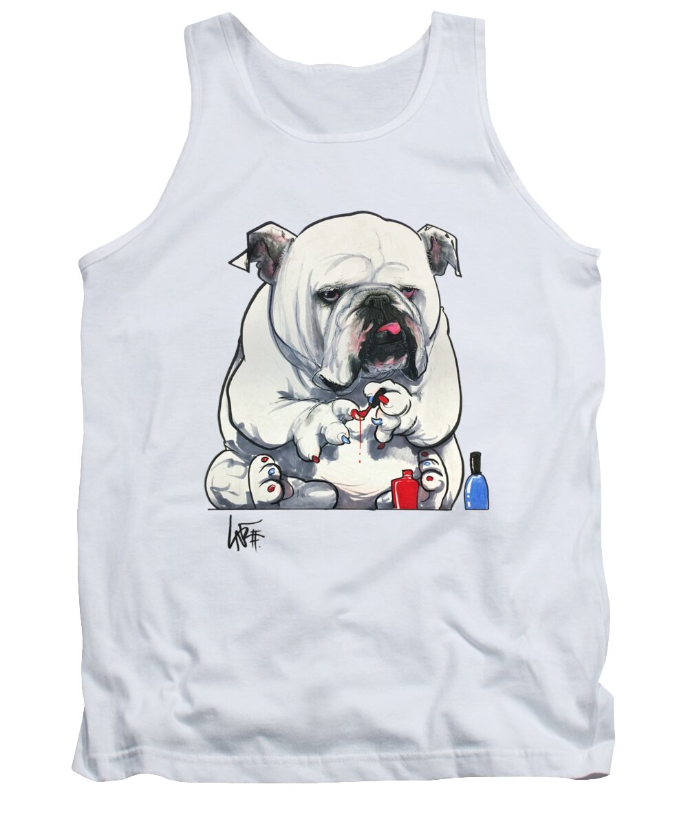 Owens Tank Top featuring the drawing Owens 5228 by Canine Caricatures By John LaFree