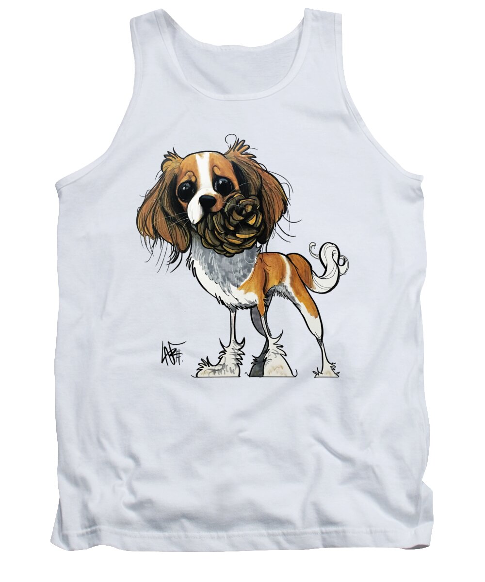 Peddle Tank Top featuring the drawing Peddle GC1PET028 by Canine Caricatures By John LaFree