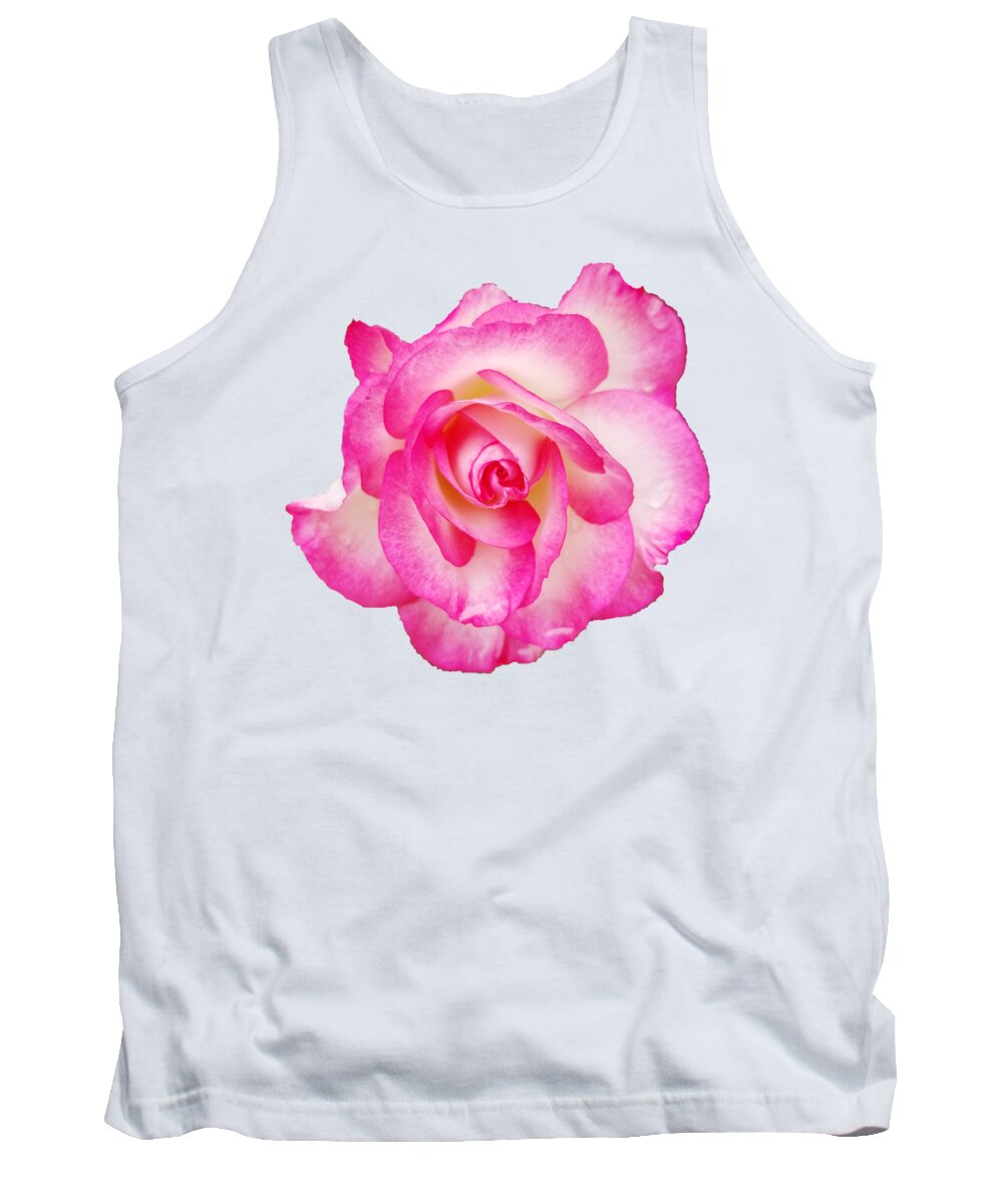 Pink Tank Top featuring the photograph Pink Halo Rose by Rachel Hannah