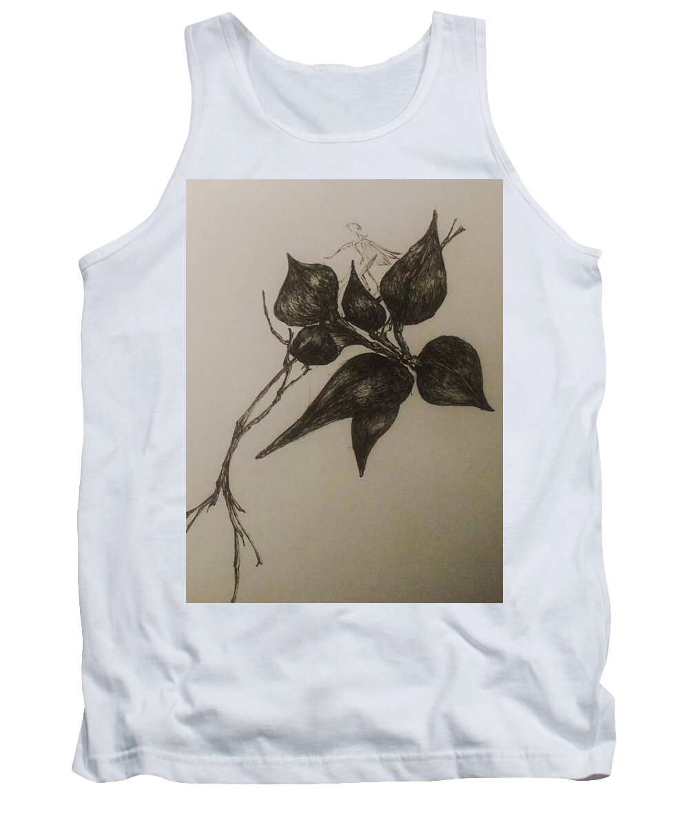 Wall Art Tank Top featuring the drawing Praying Mantis by Callie E Austin