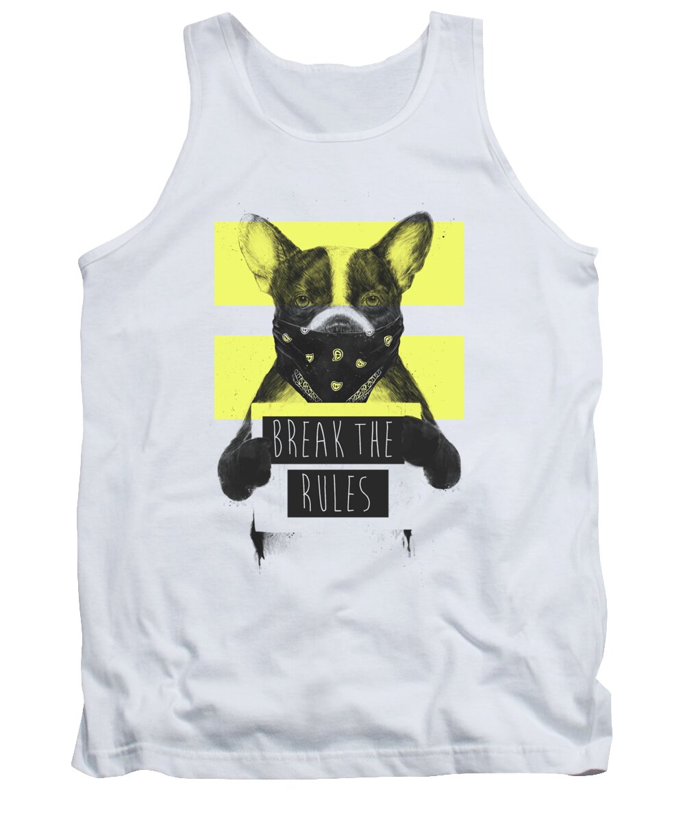 Dog Tank Top featuring the mixed media Rebel dog II by Balazs Solti