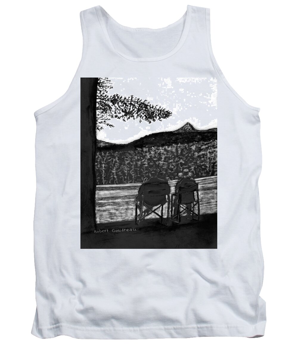 Retirement Tank Top featuring the drawing Retirement by Robert Goudreau