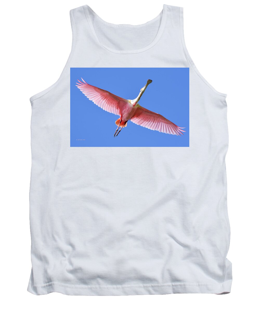 Roseate Tank Top featuring the photograph Roseate in Flight by Christopher Rice