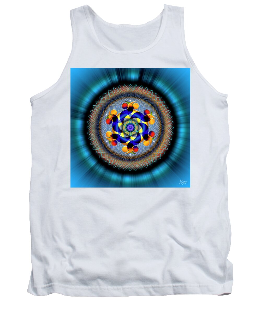 Endre Tank Top featuring the digital art Sacred Geometry 740 Number 2 by Endre Balogh