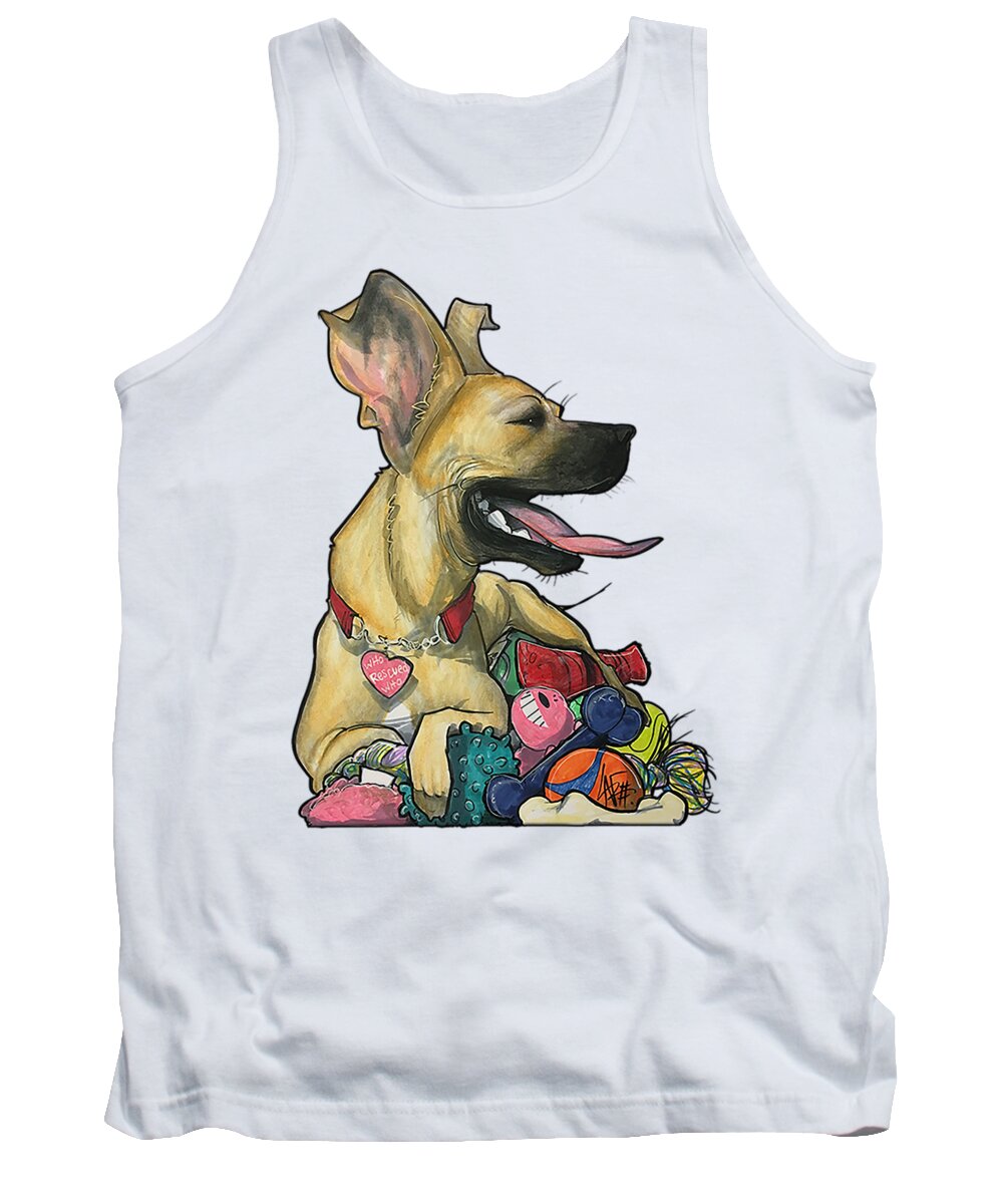 Schippani Tank Top featuring the drawing Schippani 4220 by Canine Caricatures By John LaFree