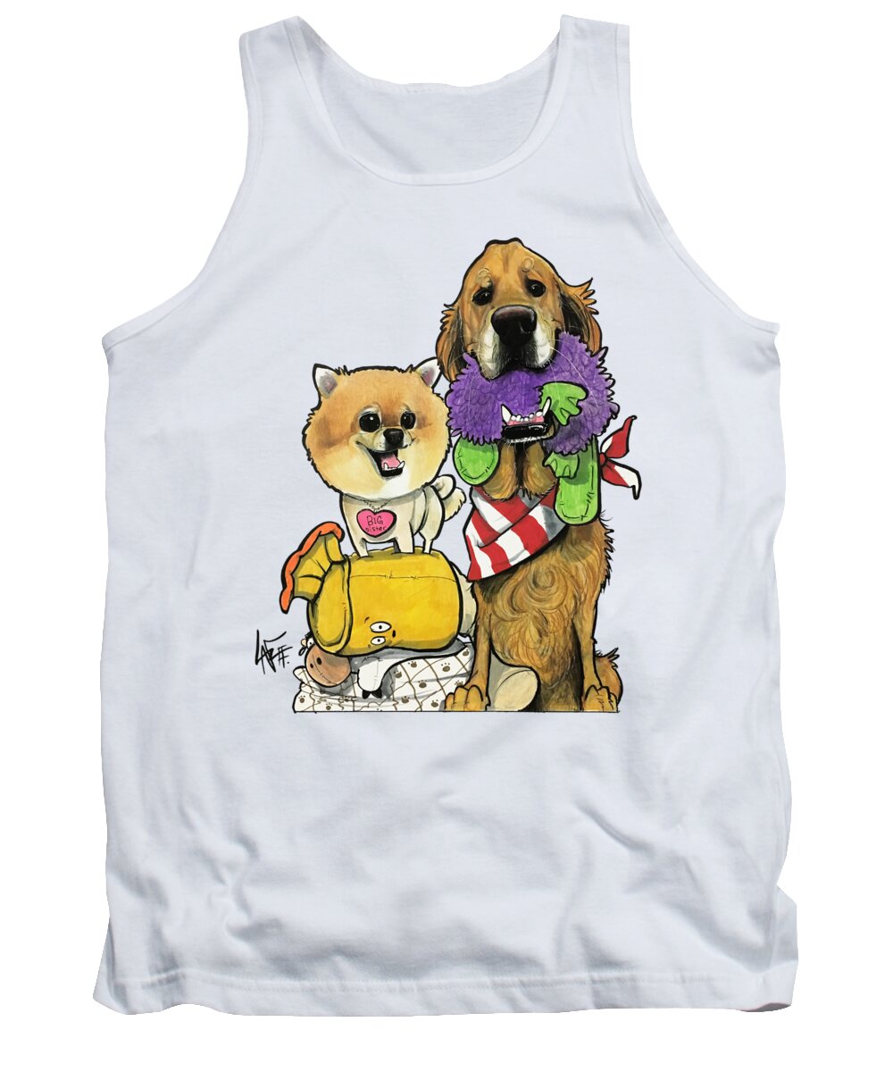 Selker Tank Top featuring the drawing Selker 5072 by Canine Caricatures By John LaFree