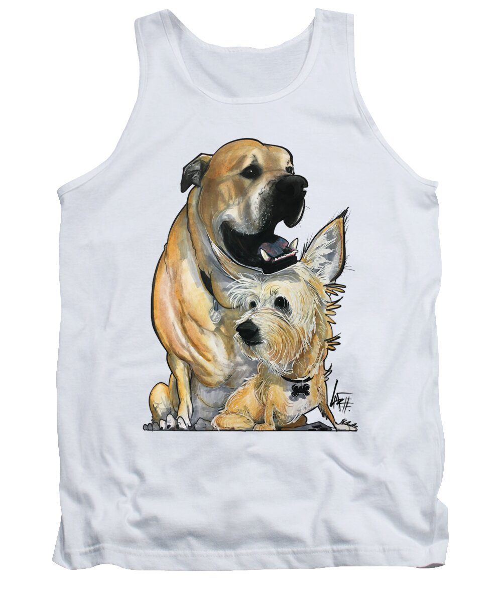 Smith Tank Top featuring the drawing Smith 4323 by Canine Caricatures By John LaFree