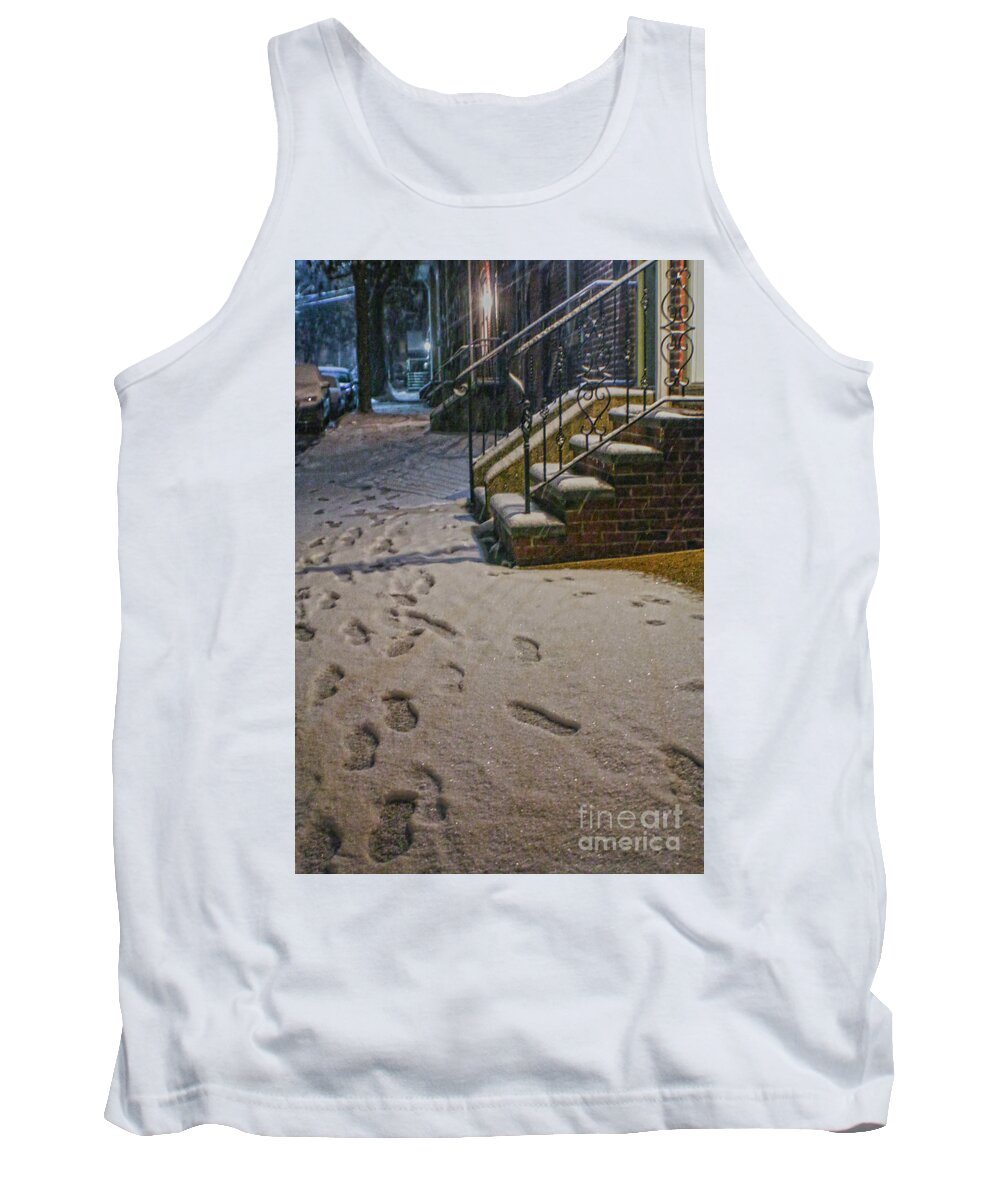 Winter Tank Top featuring the photograph Snowy Night by Sandy Moulder