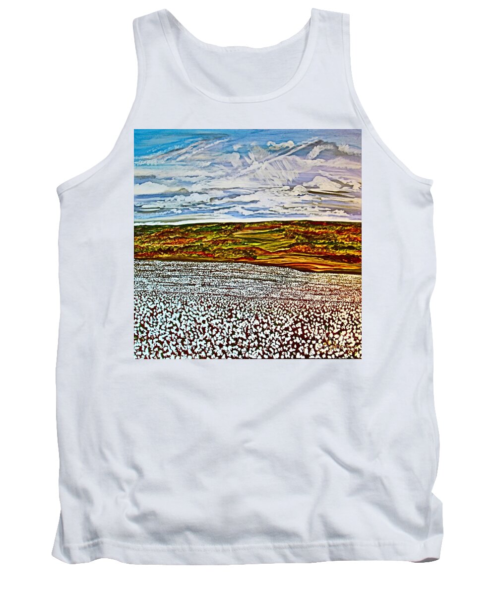 Prints Tank Top featuring the painting Southern Snow by Barbara Donovan