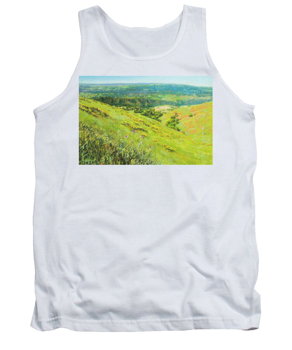 Diablo Tank Top featuring the painting Spring on Mount Diablo No. 4 by Kerima Swain