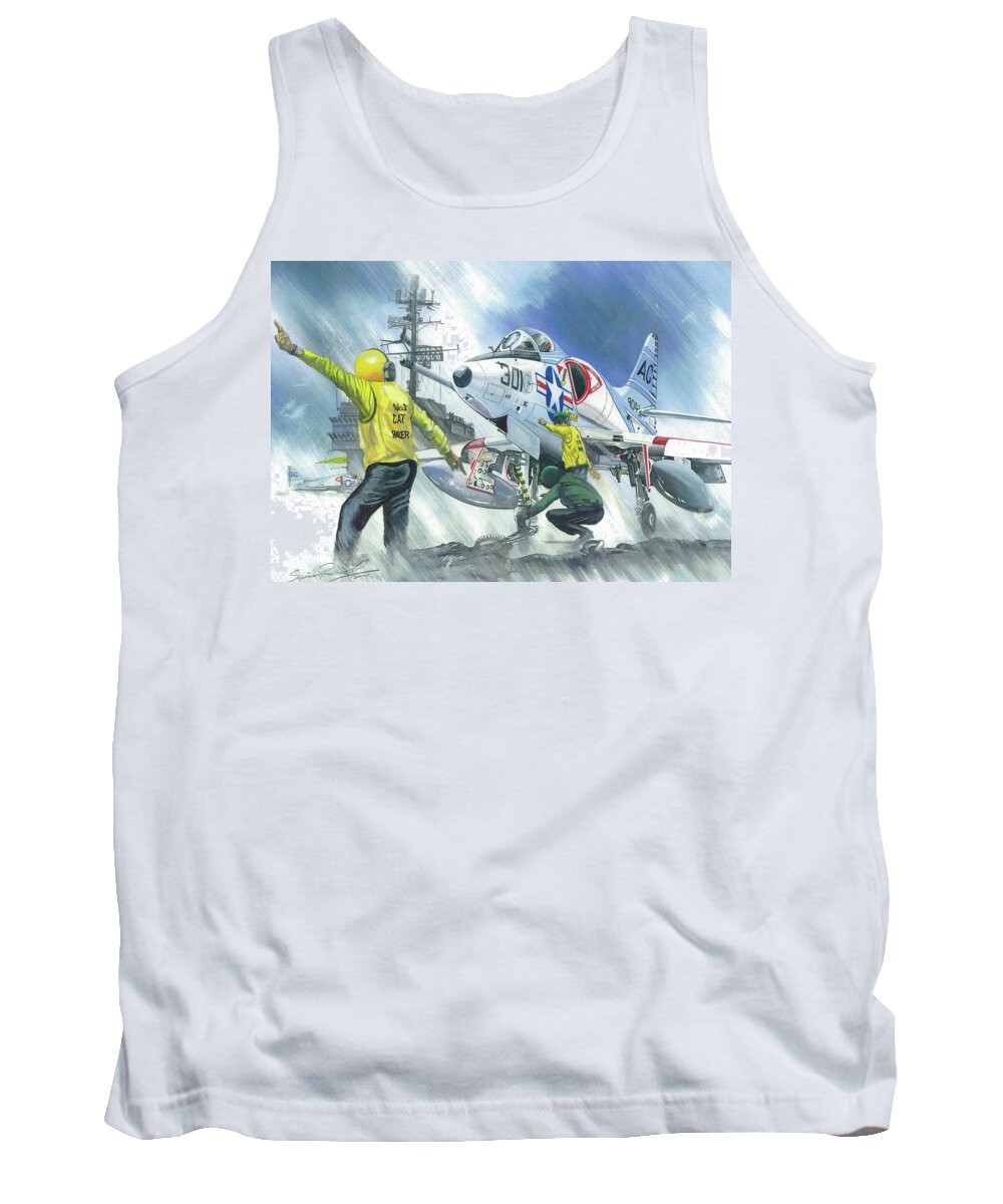 Skyhawk Tank Top featuring the painting Ssdd by Simon Read