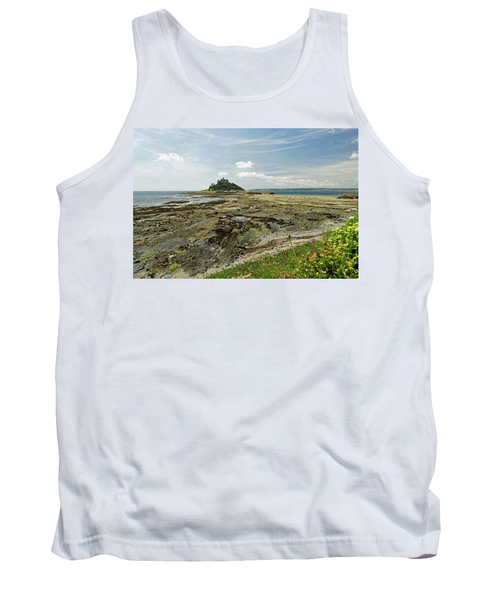 Bright Tank Top featuring the photograph St Michael's Mount - Looking West by Rod Johnson