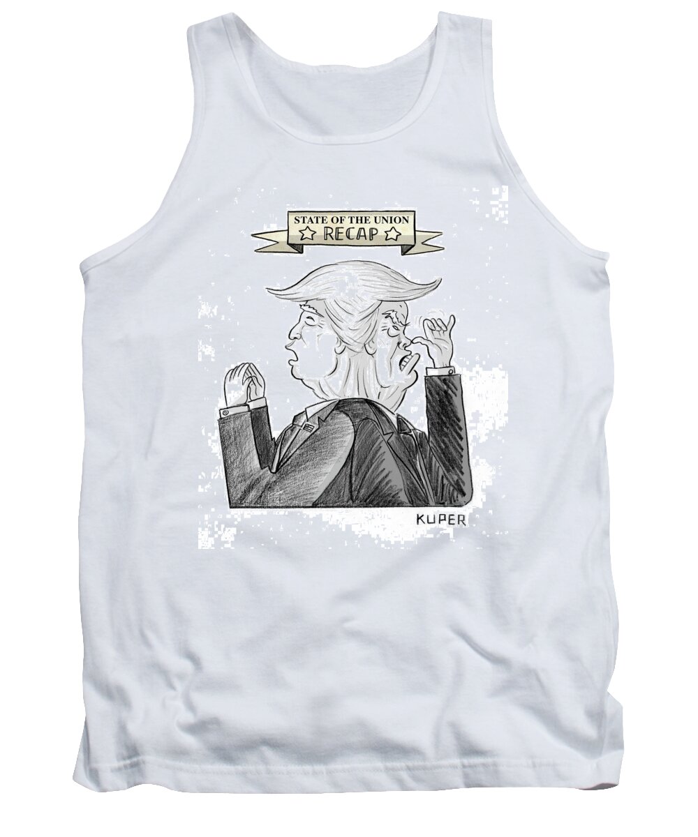 Captionless Tank Top featuring the drawing State of the Union Recap by Peter Kuper