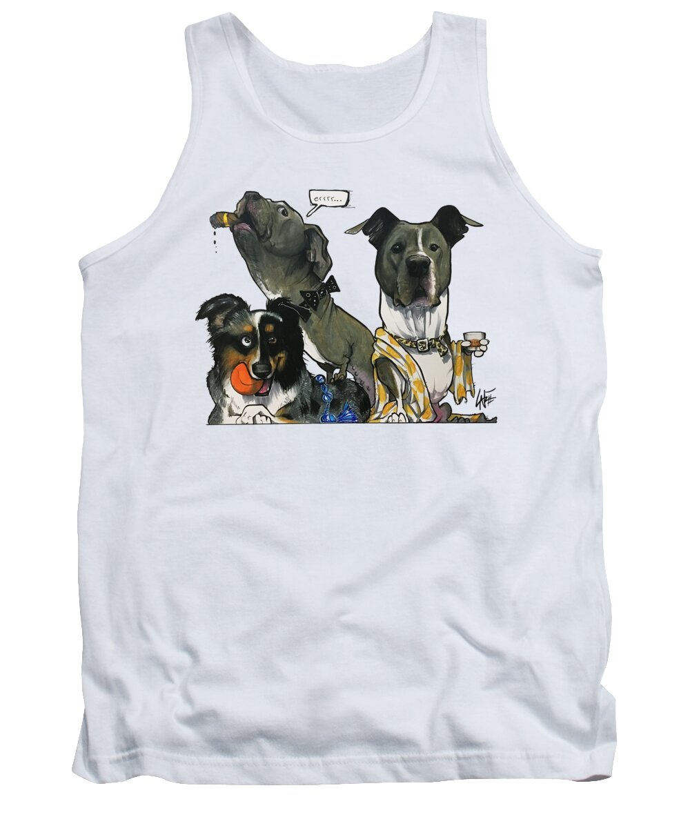 Suarez Tank Top featuring the drawing Suarez 5097 by Canine Caricatures By John LaFree