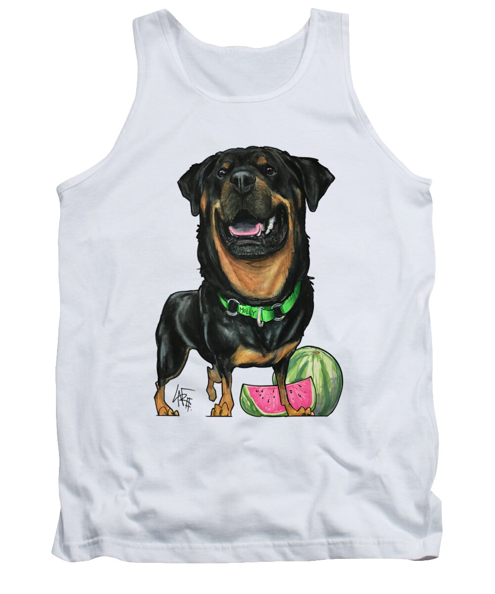 Summerson 4525 Tank Top featuring the drawing Summerson 4525 by Canine Caricatures By John LaFree