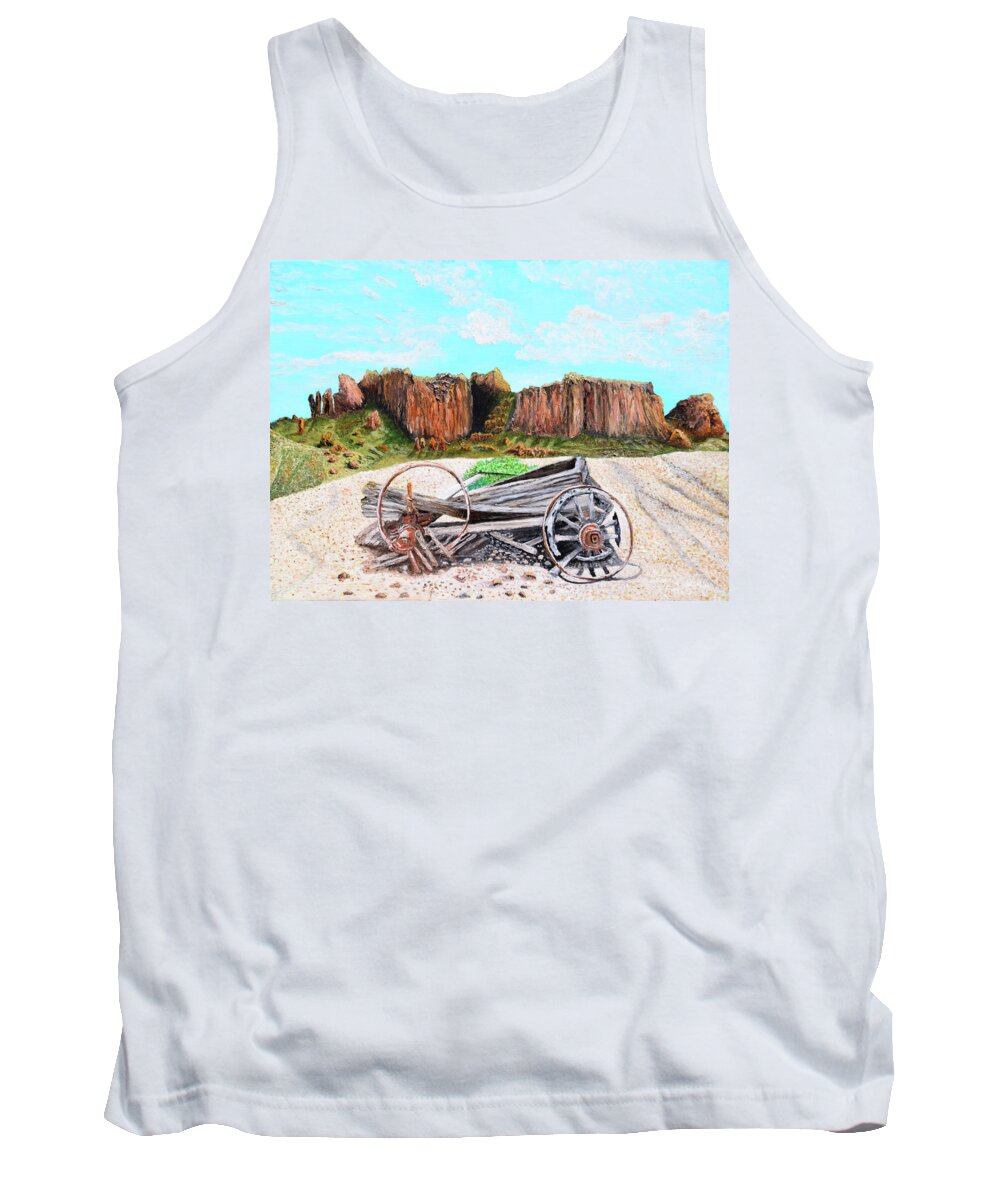 Landscape Tank Top featuring the painting Superstition Mountain by Toni Willey