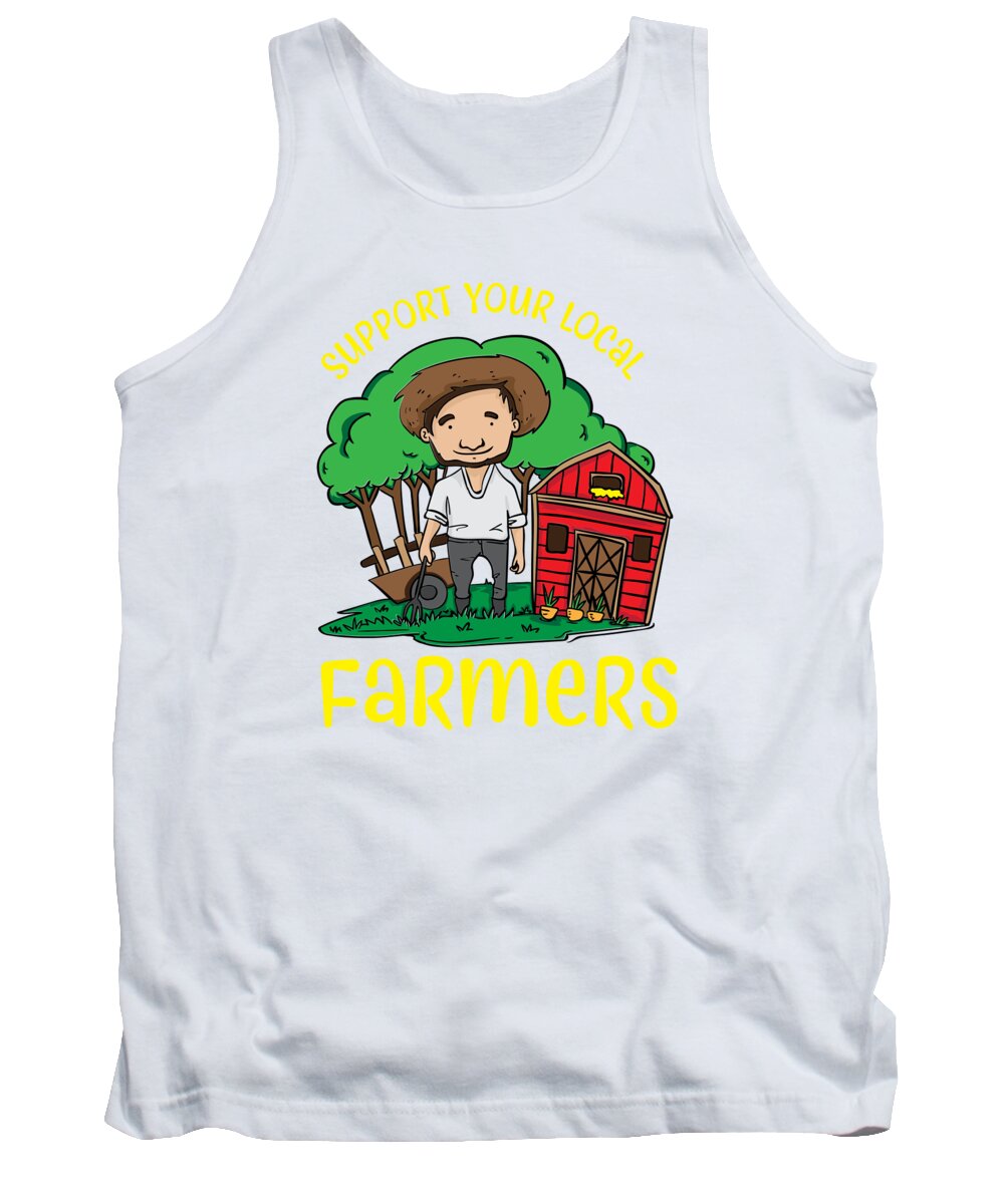 Farmer Tank Top featuring the digital art Support Your Local Farmers by Mister Tee