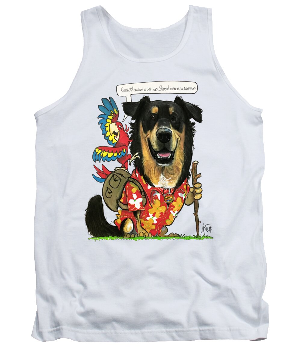 Sutherland Tank Top featuring the drawing Sutherland 5077 by Canine Caricatures By John LaFree