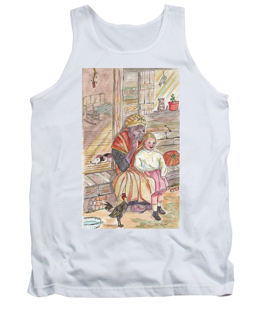 Taking Care Of The Owners Little Daughter Tank Top featuring the painting Taking care of The Owners Little Daughter by Philip And Robbie Bracco