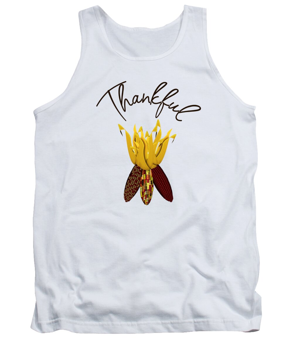 Thankful Tank Top featuring the photograph Thankful - Colorful Autumn Indian Corn by Colleen Cornelius