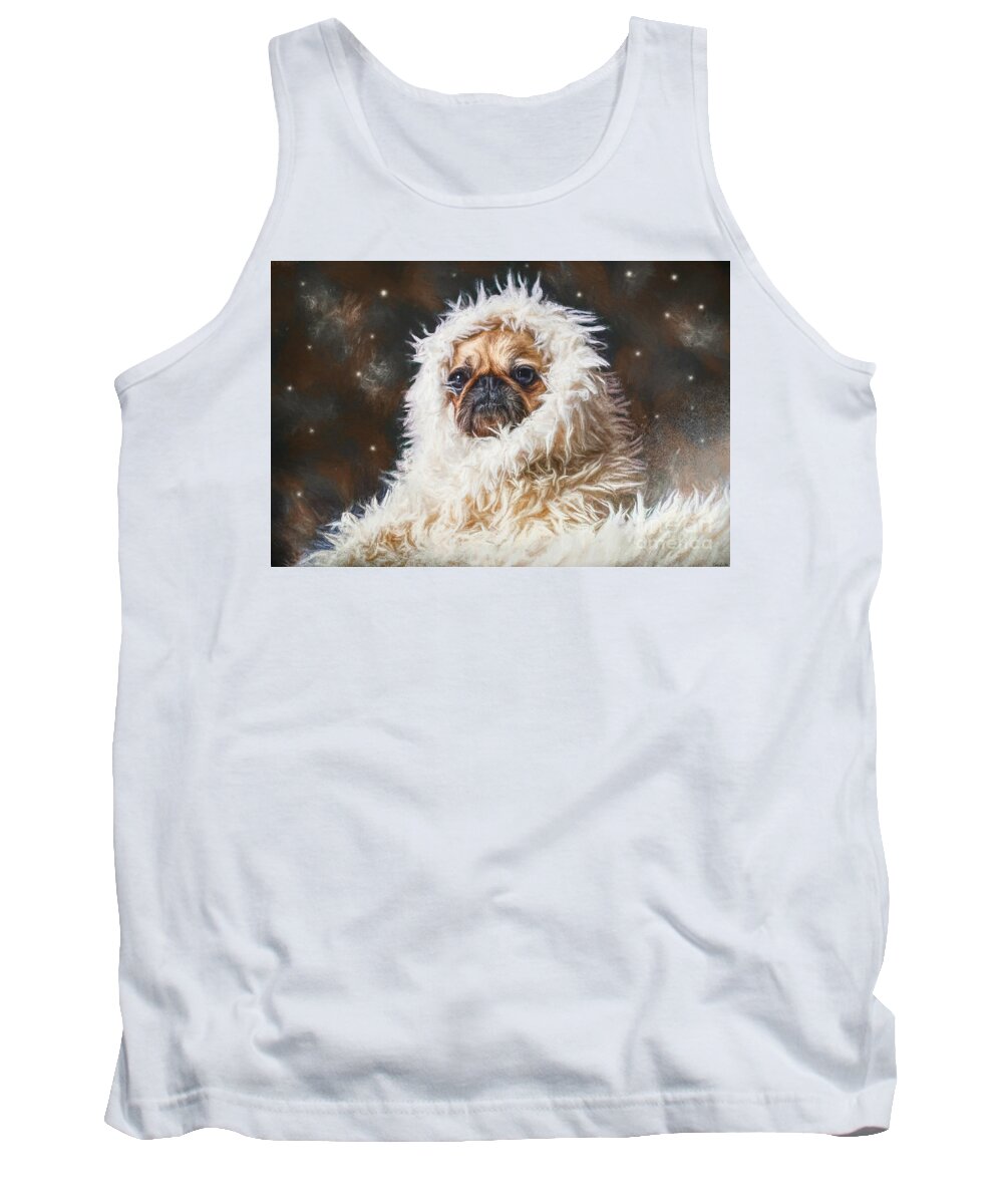 Pug Tank Top featuring the painting The Abominable Pug by Tina LeCour