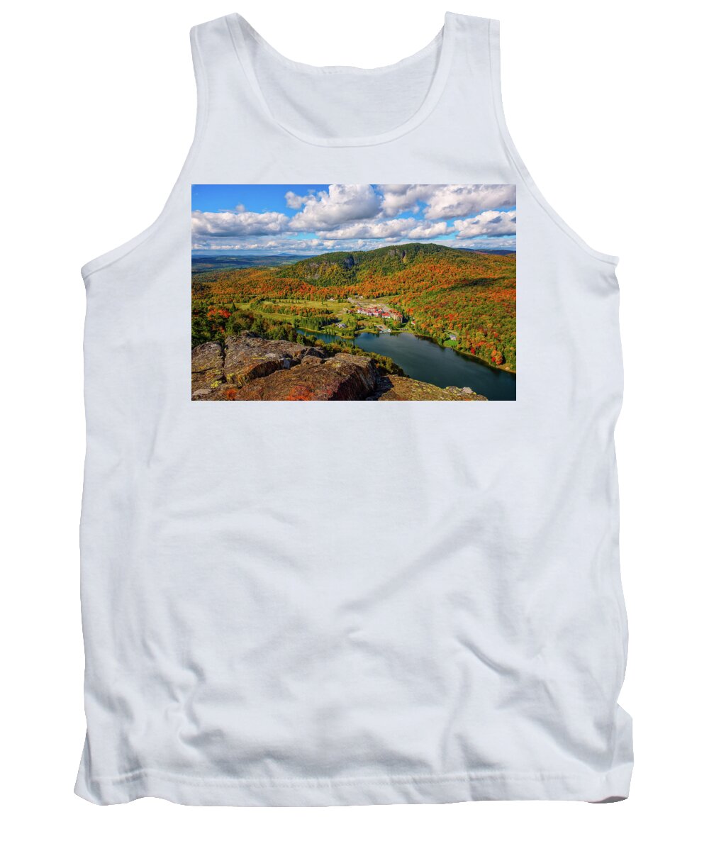 New Hampshire Tank Top featuring the photograph The Balsams Resort Autumn. by Jeff Sinon