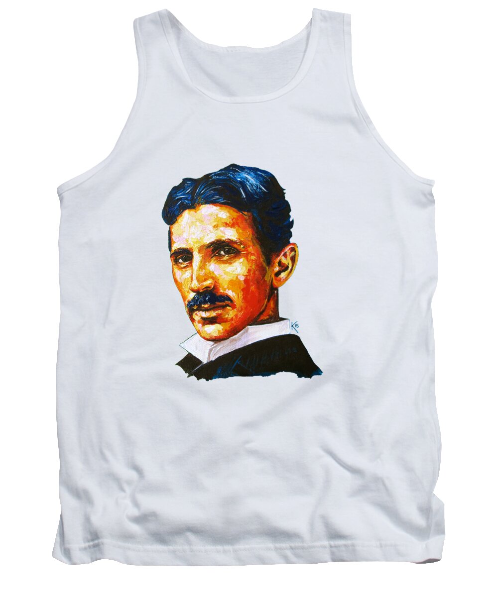  Portrait Tank Top featuring the painting The Great Inventor by Konni Jensen