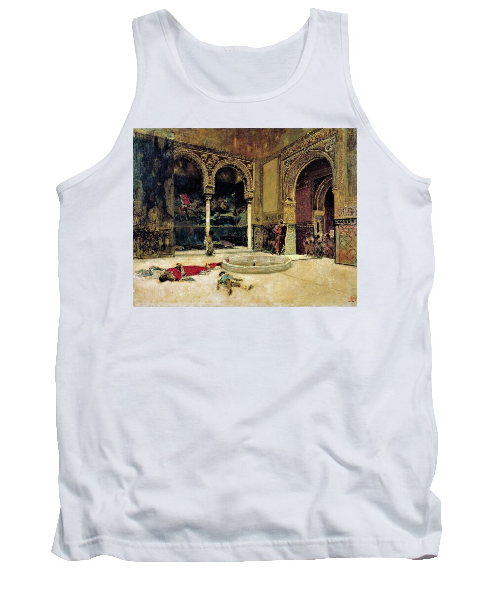 The Slaying Of The Abencerrajes Tank Top featuring the painting The Slaying of the Abencerrajes - Digital Remastered Edition by Mariano Fortuny