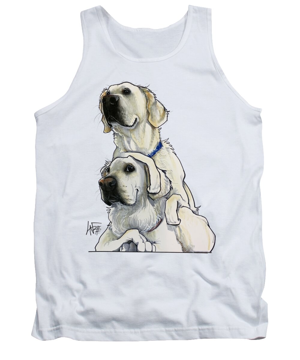 Toomey Tank Top featuring the drawing Toomey 5293 by Canine Caricatures By John LaFree