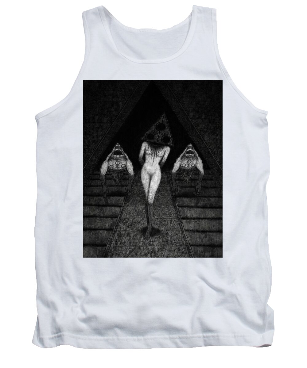 Horror Tank Top featuring the drawing Trigia And The Dethiligox - Artwork by Ryan Nieves