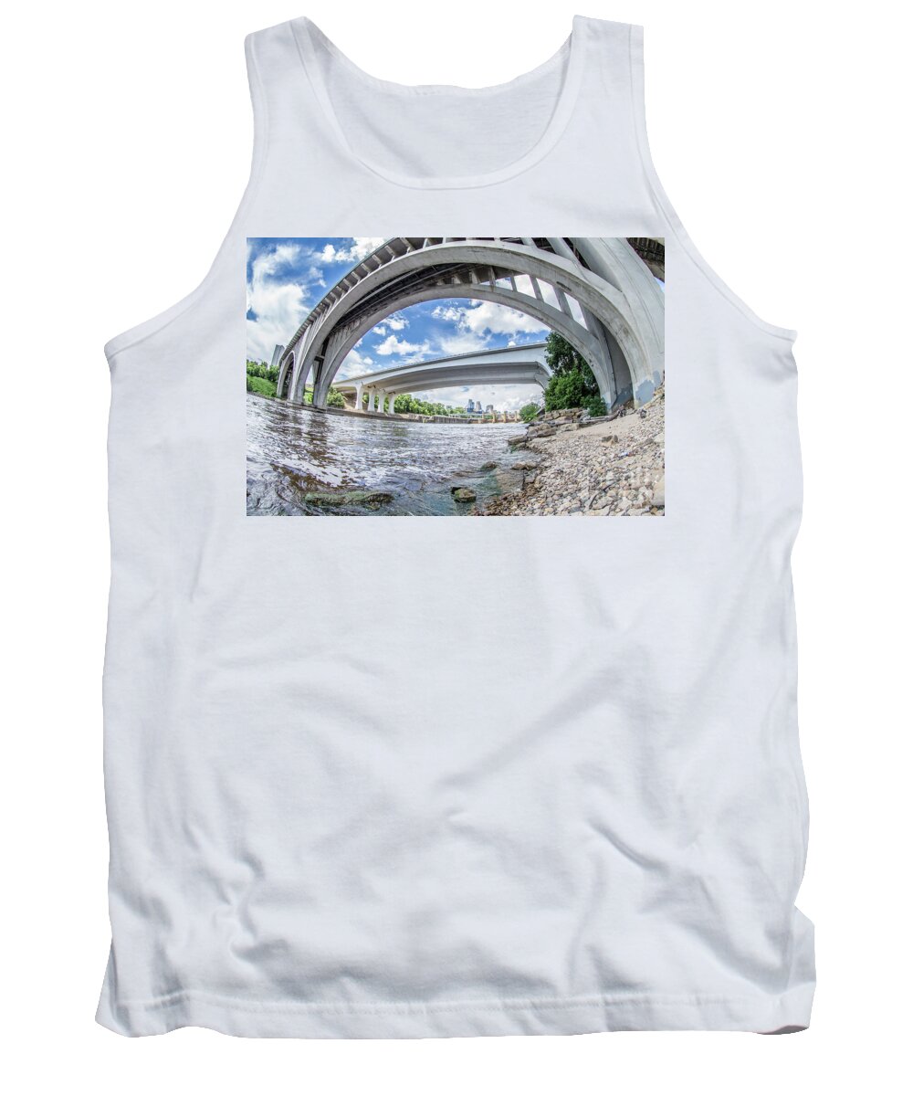 Minnesota Tank Top featuring the photograph Under the Bridges in Mpls by Habashy Photography