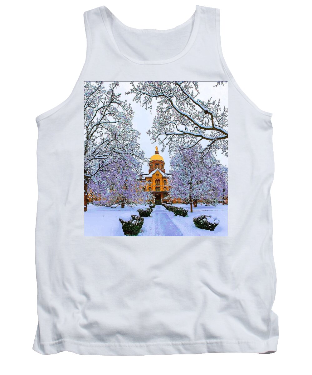 University Of Notre Dame Tank Top featuring the mixed media University of Notre Dame by DJ Fessenden