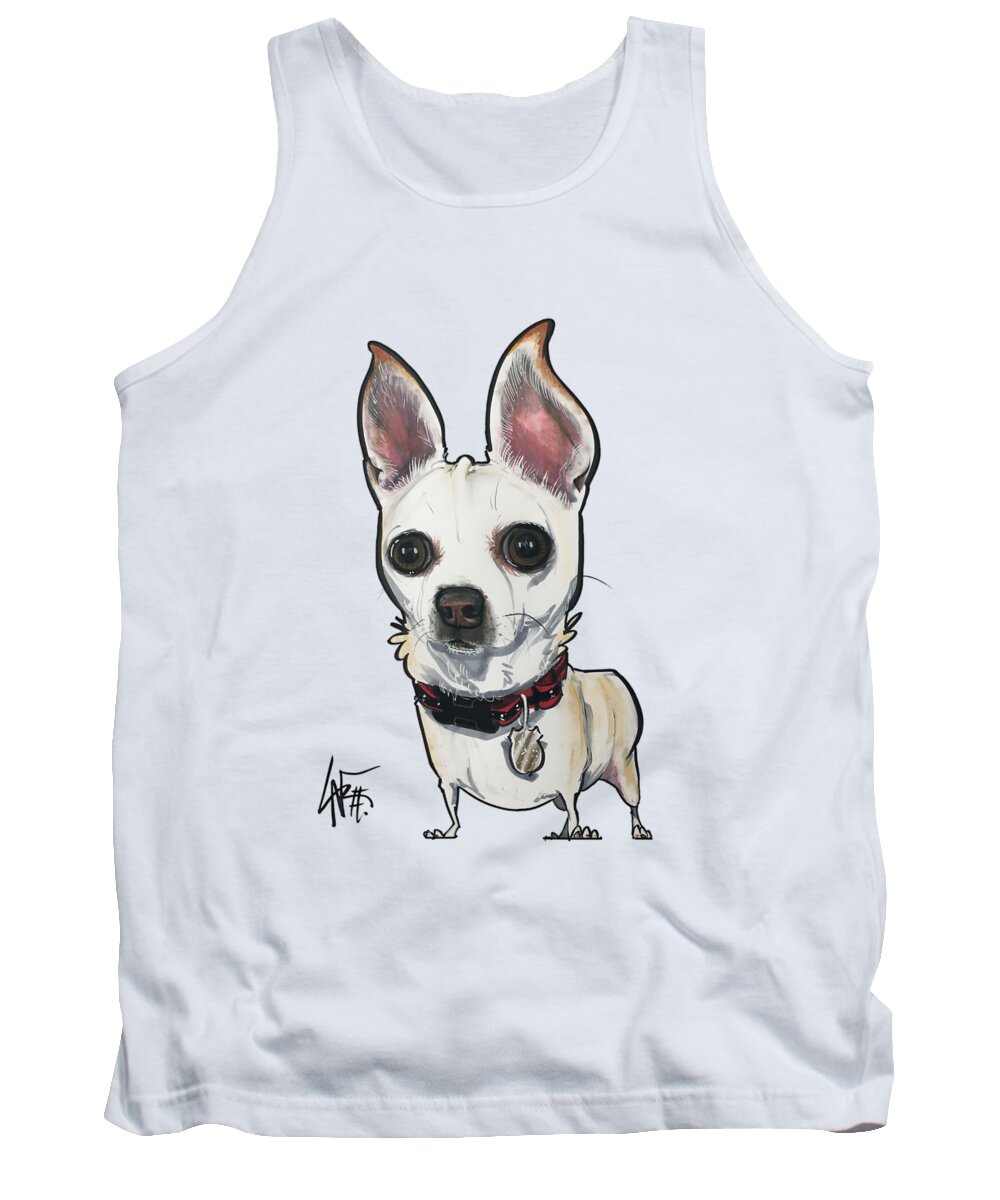 Watkins Tank Top featuring the drawing Watkins 4305 by Canine Caricatures By John LaFree