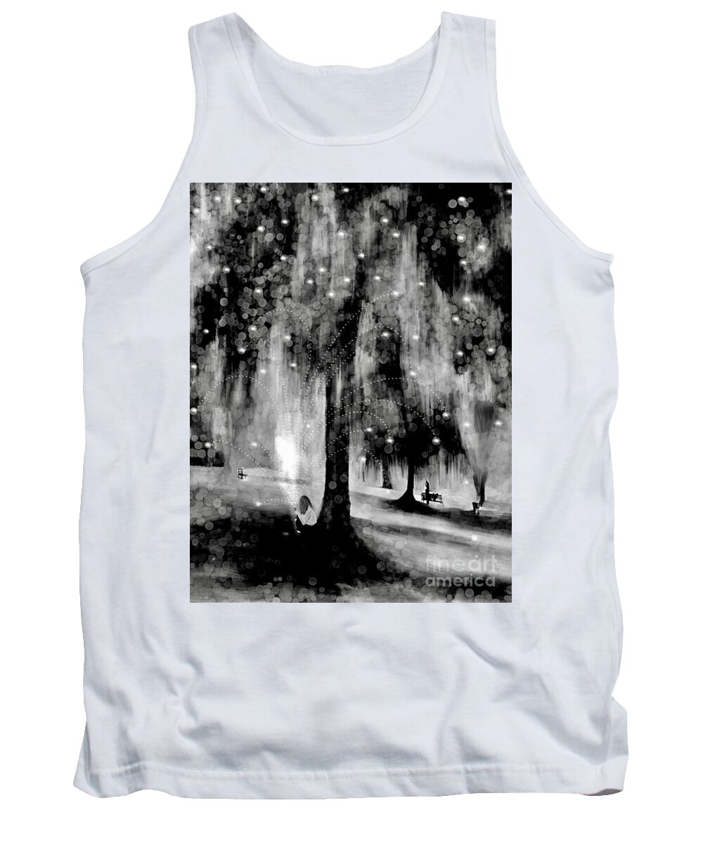 Whispers Of Darkness And Light Tank Top featuring the mixed media Whispers of Darkness and Light by Laurie's Intuitive