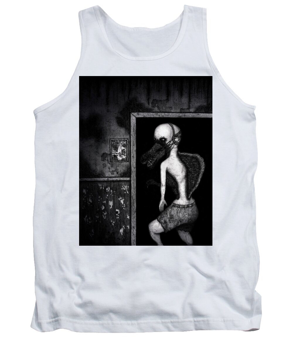 Horror Tank Top featuring the drawing William The Flesheater - Artwork by Ryan Nieves