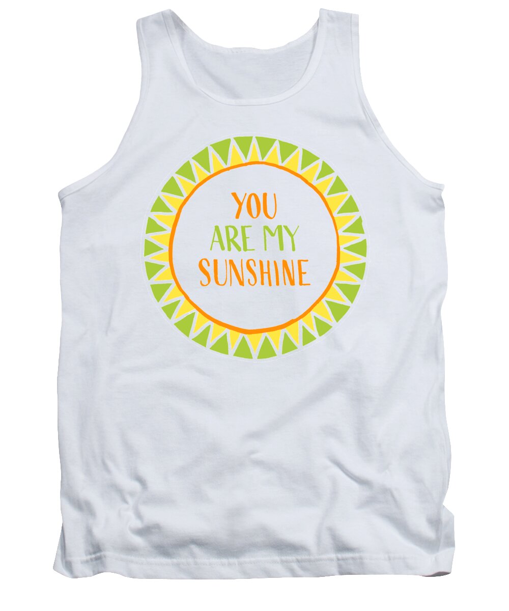 Gouache Tank Top featuring the painting You Are My Sunshine by Jen Montgomery