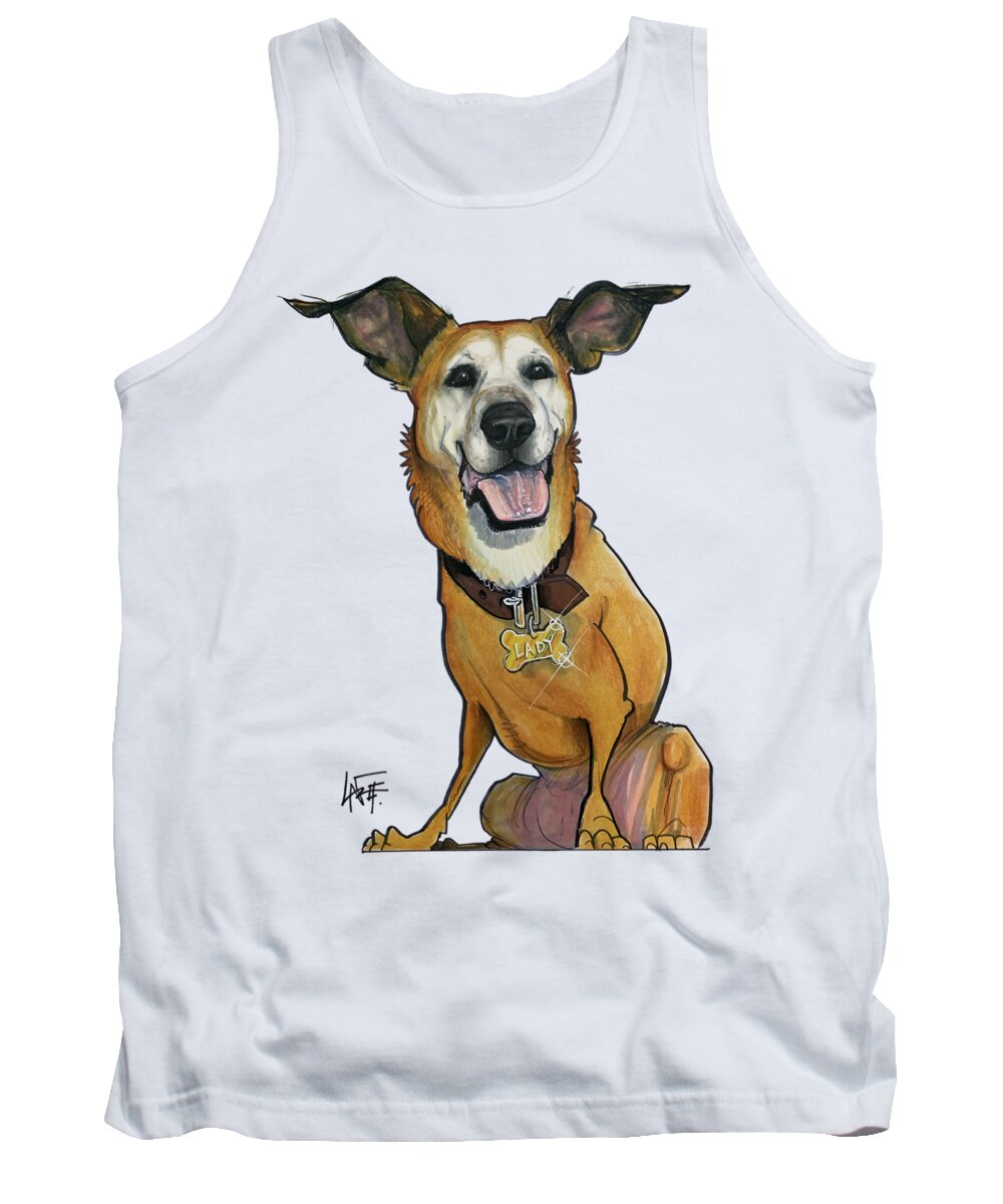 Black Tank Top featuring the drawing Black 5285 by Canine Caricatures By John LaFree